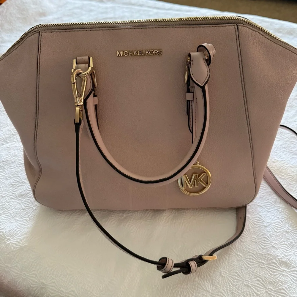 Michael Kors Ciara Large Saffiano Blush Satchel Bag